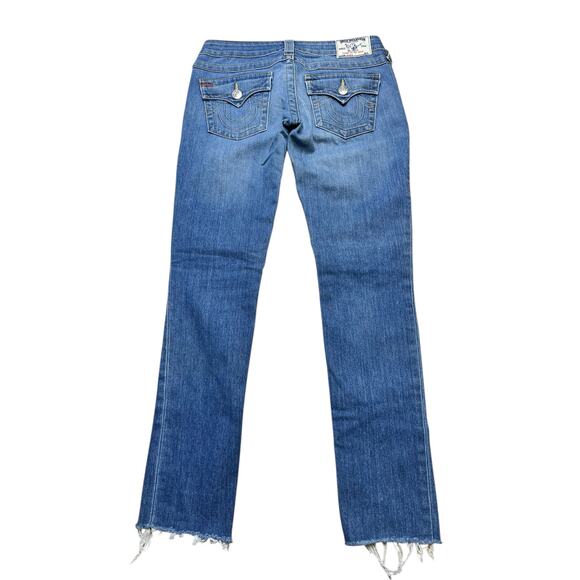 Y2K True Religion Womens Skinny WFLPS Low Rise Jeans Size 27 Embroidered - Picture 1 of 12